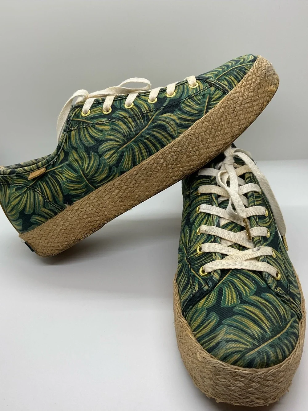 WOMEN'S KEDS X RIFLE PAPER CO TRIPLE KICK PALMS PLATFORM Espadrille SNEAKER 8.5